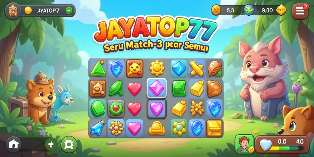 Tampilan gameplay JAYATOP77 dengan kombinasi warna yang cerah.