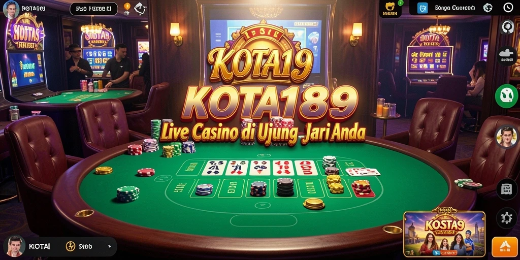 Screenshot utama KOTA189 menampilkan dealer yang ramah dalam permainan Live Casino.