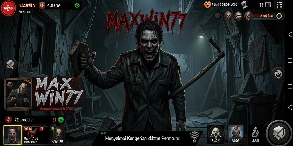 Screenshot gameplay menampilkan momen menyeramkan dalam MAXWIN77.
