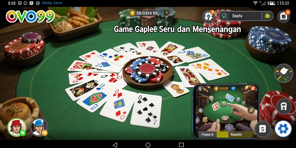 Tampilan menarik dari gameplay OVO99 yang seru dan mendebarkan.