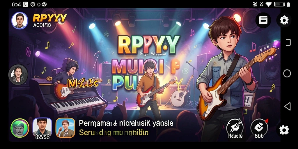 Tampilan gameplay RPYYY yang seru dan interaktif saat bermain musik.